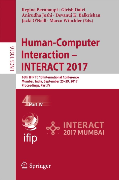 Cover image for book Human-Computer Interaction – INTERACT 2017