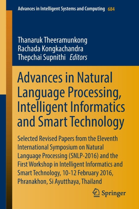 Cover image for book Advances in Natural Language Processing, Intelligent Informatics and Smart Technology