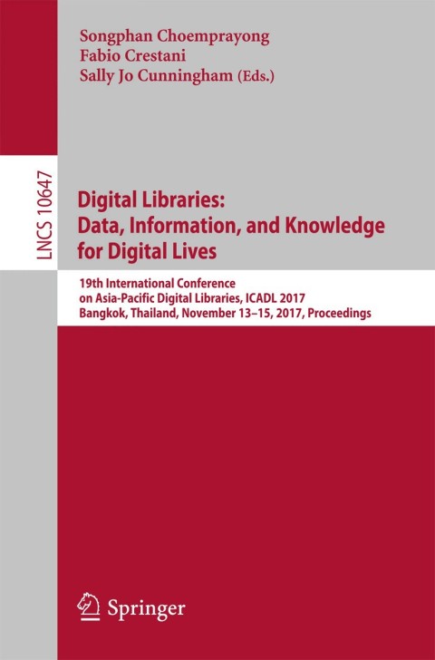 Cover image for book Digital Libraries: Data, Information, and Knowledge for Digital Lives