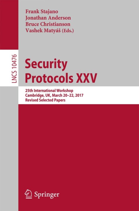 Cover image for book Security Protocols XXV