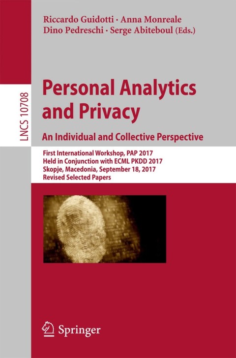 Cover image for book Personal Analytics and Privacy. An Individual and Collective Perspective