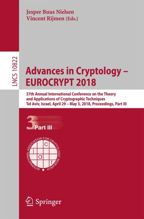 Cover image for book Advances in Cryptology – EUROCRYPT 2018
