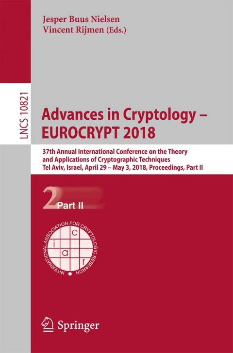 Cover image for book Advances in Cryptology – EUROCRYPT 2018