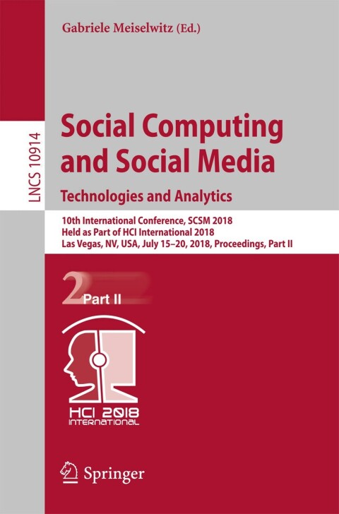 Cover image for book Social Computing and Social Media. Technologies and Analytics