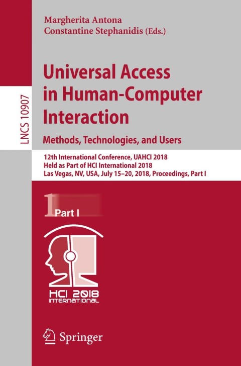 Cover image for book Universal Access in Human-Computer Interaction. Methods, Technologies, and Users