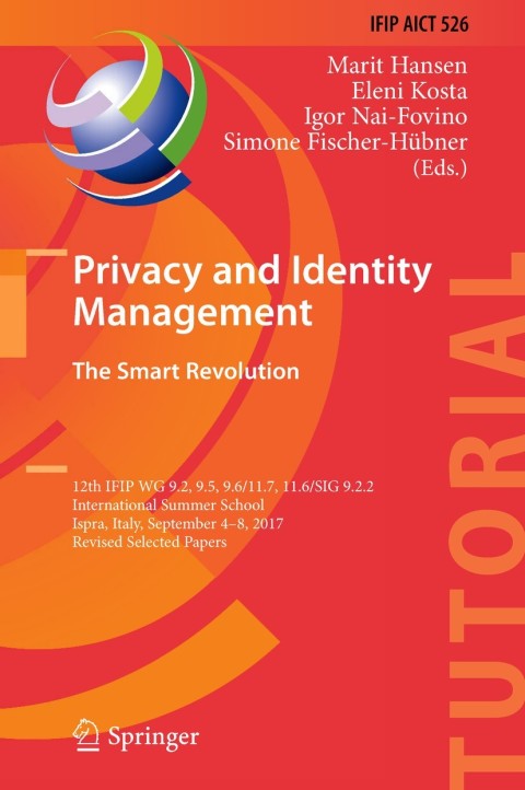 Cover image for book Privacy and Identity Management. The Smart Revolution