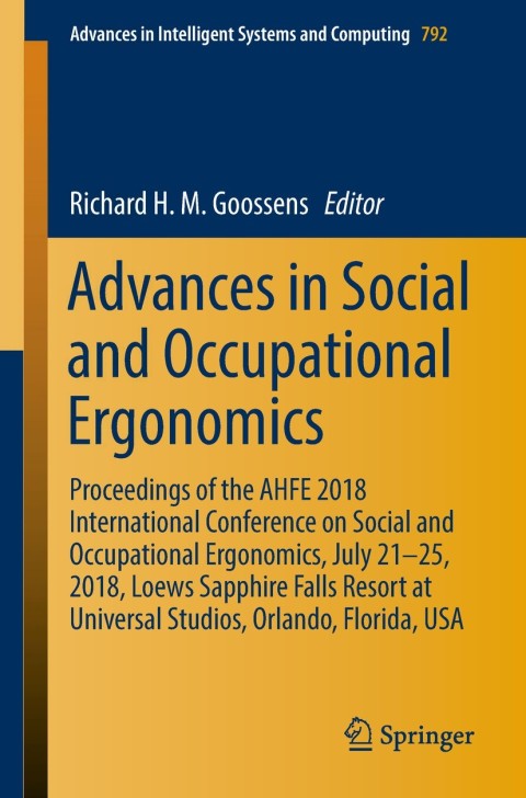 Cover image for book Advances in Social and Occupational Ergonomics
