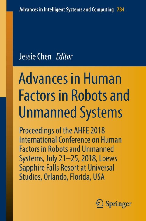 Cover image for book Advances in Human Factors in Robots and Unmanned Systems