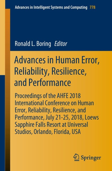 Cover image for book Advances in Human Error, Reliability, Resilience, and Performance