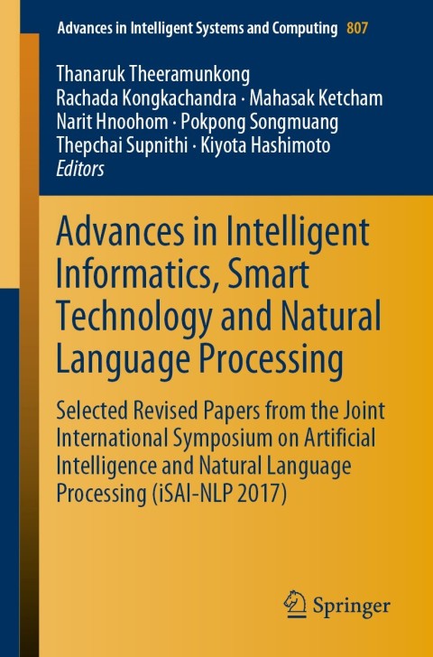 Cover image for book Advances in Intelligent Informatics, Smart Technology and Natural Language Processing