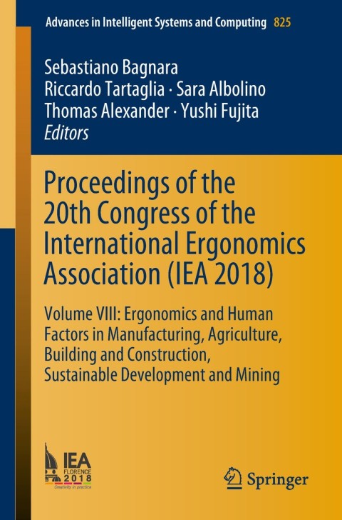 Cover image for book Proceedings of the 20th Congress of the International Ergonomics Association (IEA 2018)