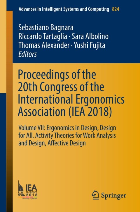 Cover image for book Proceedings of the 20th Congress of the International Ergonomics Association (IEA 2018)