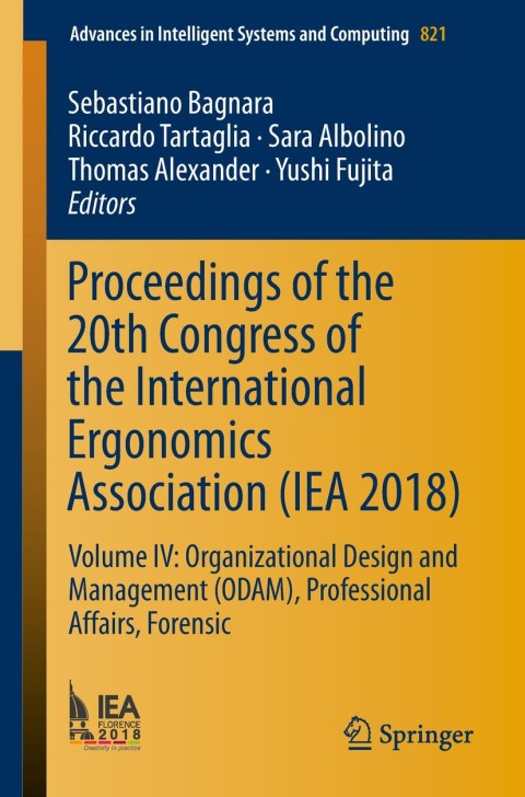 Cover image for book Proceedings of the 20th Congress of the International Ergonomics Association (IEA 2018)