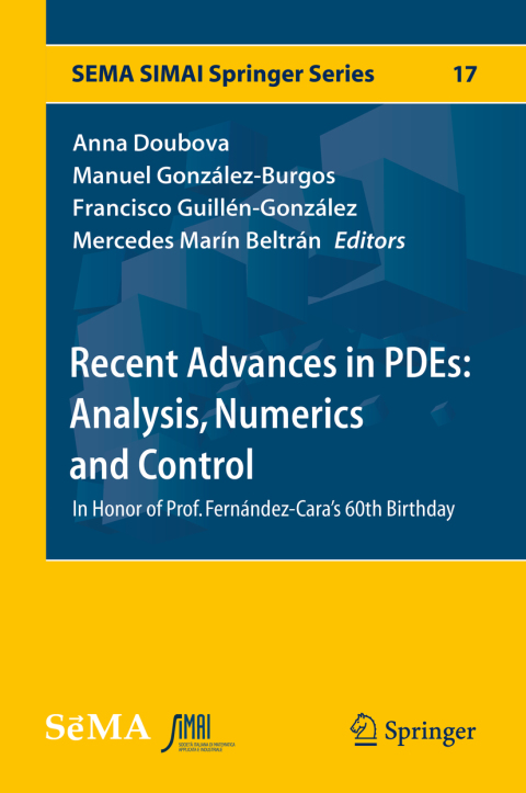 Cover image for book Recent Advances in PDEs: Analysis, Numerics and Control