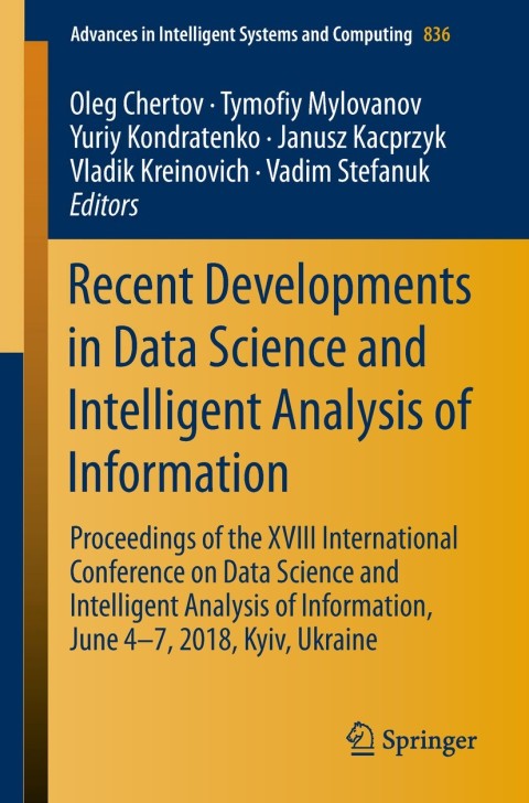 Cover image for book Recent Developments in Data Science and Intelligent Analysis of Information