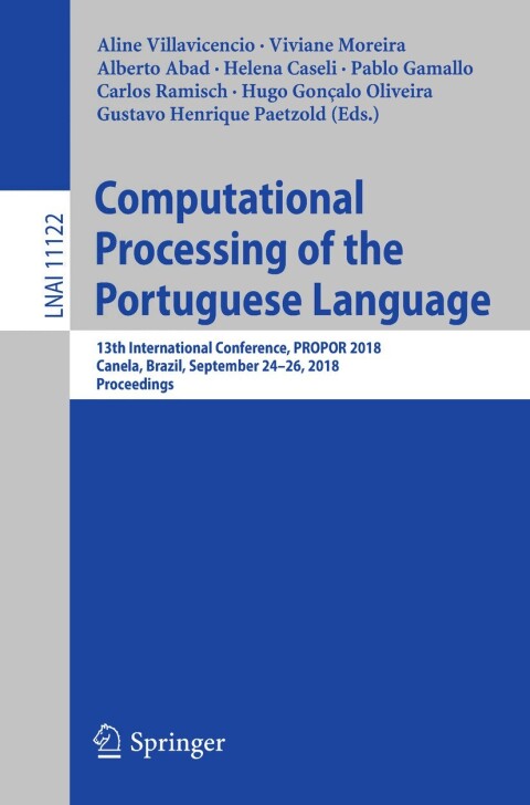 Cover image for book Computational Processing of the Portuguese Language