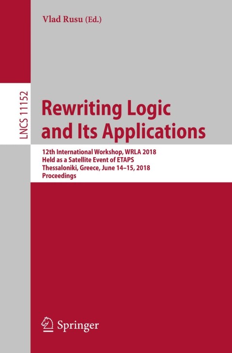Cover image for book Rewriting Logic and Its Applications