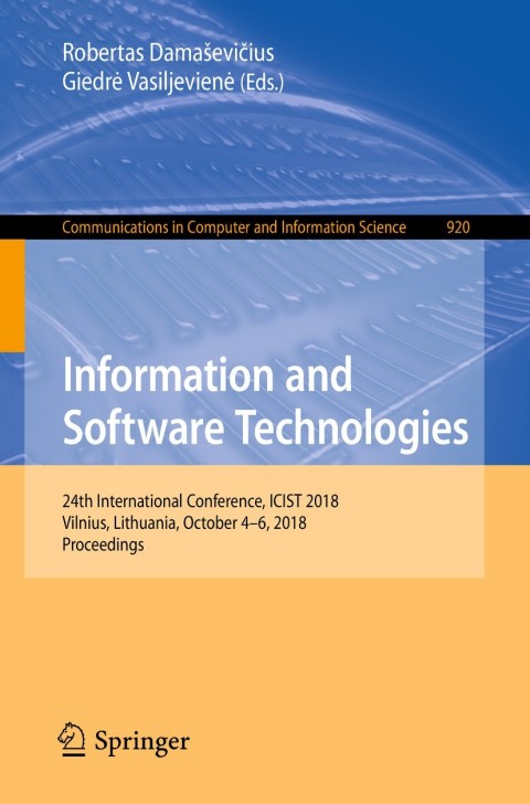Cover image for book Information and Software Technologies
