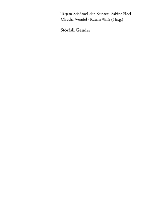 Cover image for book Störfall Gender