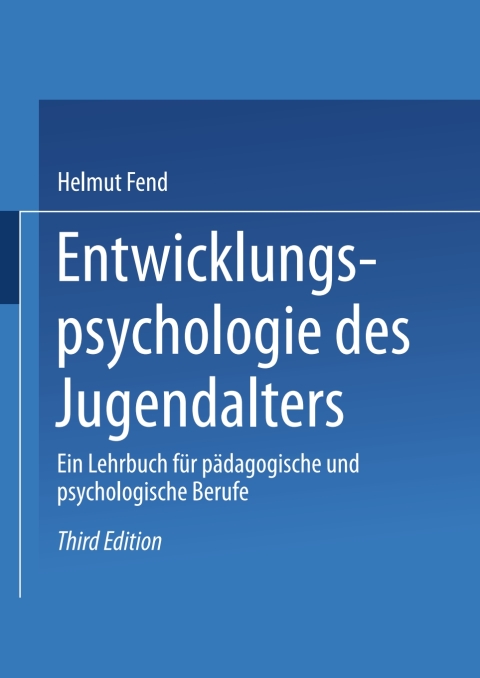 Cover image for book Entwicklungspsychologie des Jugendalters