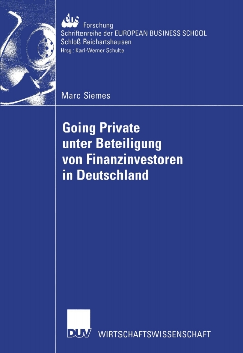Cover image for book Going Private unter Beteiligung von Finanzinvestoren in Deutschland
