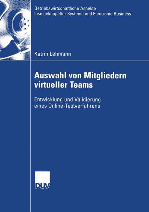 Cover image for book Auswahl von Mitgliedern virtueller Teams