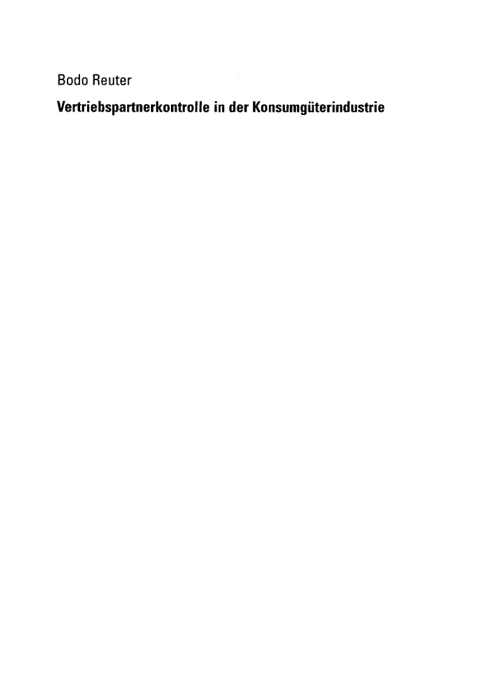 Cover image for book Vertriebspartnerkontrolle in der Konsumgüterindustrie