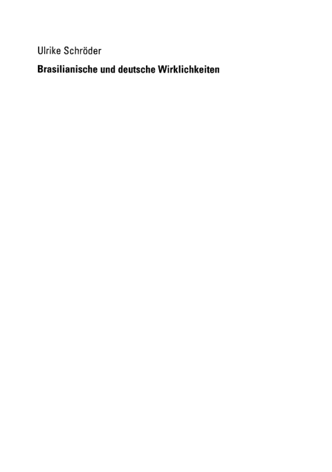 Cover image for book Brasilianische und deutsche Wirklichkeiten