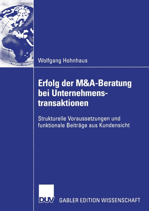 Cover image for book Erfolg der M&A-Beratung bei Unternehmenstransaktionen