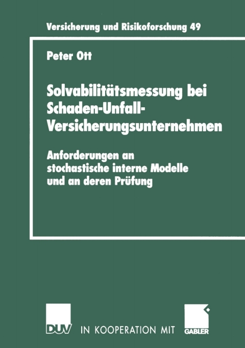 Cover image for book Solvabilitätsmessung bei Schaden-Unfall-Versicherungsunternehmen