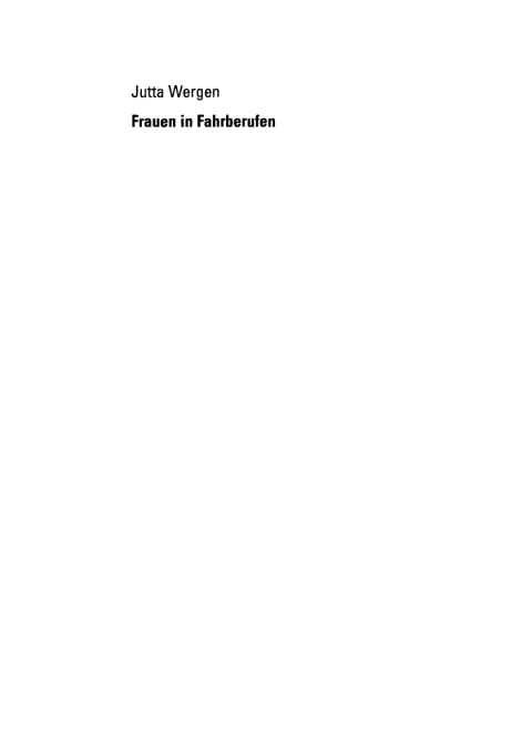 Cover image for book Frauen in Fahrberufen