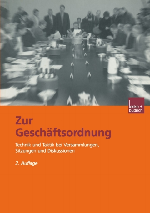 Cover image for book Zur Geschäftsordnung
