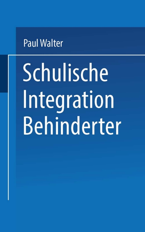 Cover image for book Schulische Integration Behinderter