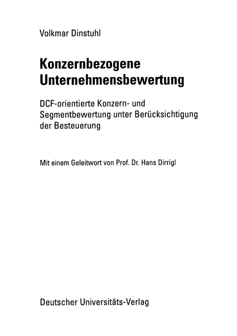 Cover image for book Konzernbezogene Unternehmensbewertung
