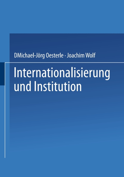 Cover image for book Internationalisierung und Institution