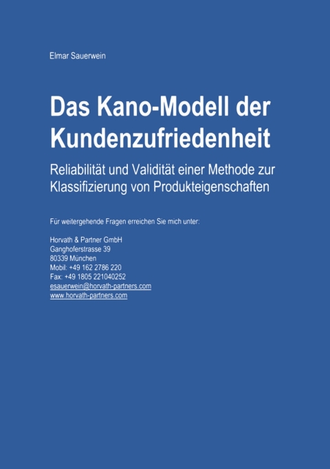 Cover image for book Das Kano-Modell der Kundenzufriedenheit