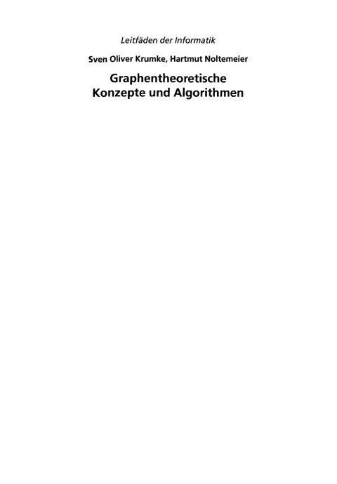 Cover image for book Graphentheoretische Konzepte und Algorithmen