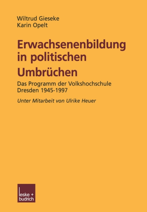 Cover image for book Erwachsenenbildung in politischen Umbrüchen