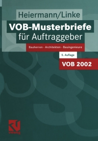 Cover image: VOB-Musterbriefe für Auftraggeber 5th edition 9783528116644
