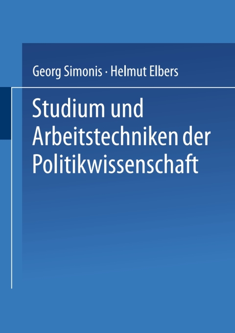 Cover image for book Studium und Arbeitstechniken der Politikwissenschaft