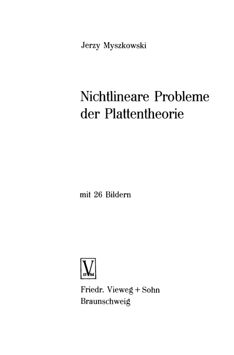 Cover image for book Nichtlineare Probleme der Plattentheorie