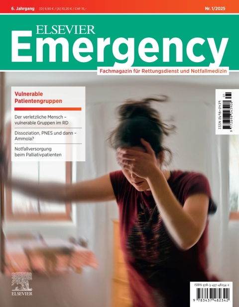 Cover image for book ELSEVIER Emergency. Vulnerable Patientengruppen. 1/2025