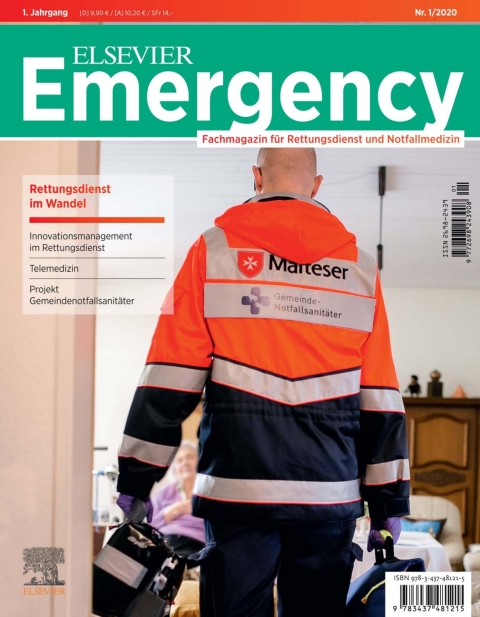 Cover image for book Elsevier Emergency. Rettungsdienst im Wandel. 1/2020