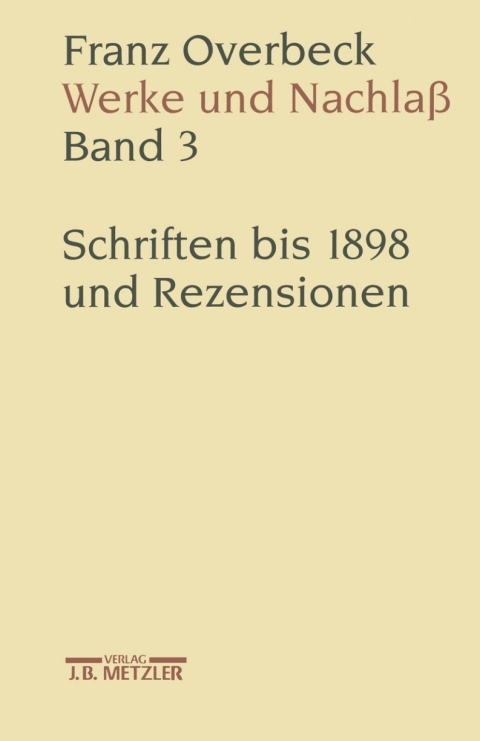 Cover image for book Franz Overbeck: Werke und Nachlaß