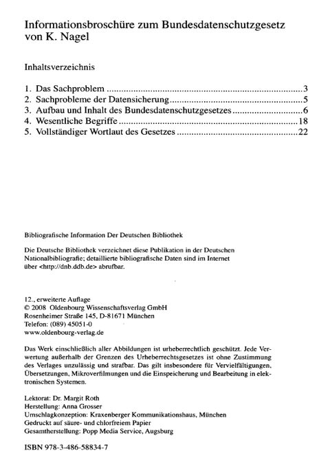 Cover image for book Informationsbroschüre zum Bundesdatenschutzgesetz