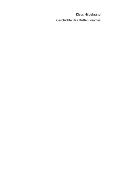 Geschichte des Dritten Reiches 