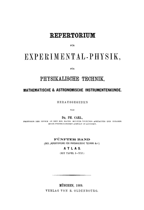 Cover image for book ATLAS (mit Tafel I–XXI)