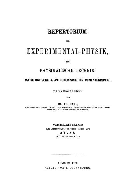 Cover image for book ATLAS (mit Tafel I–XXVII.)