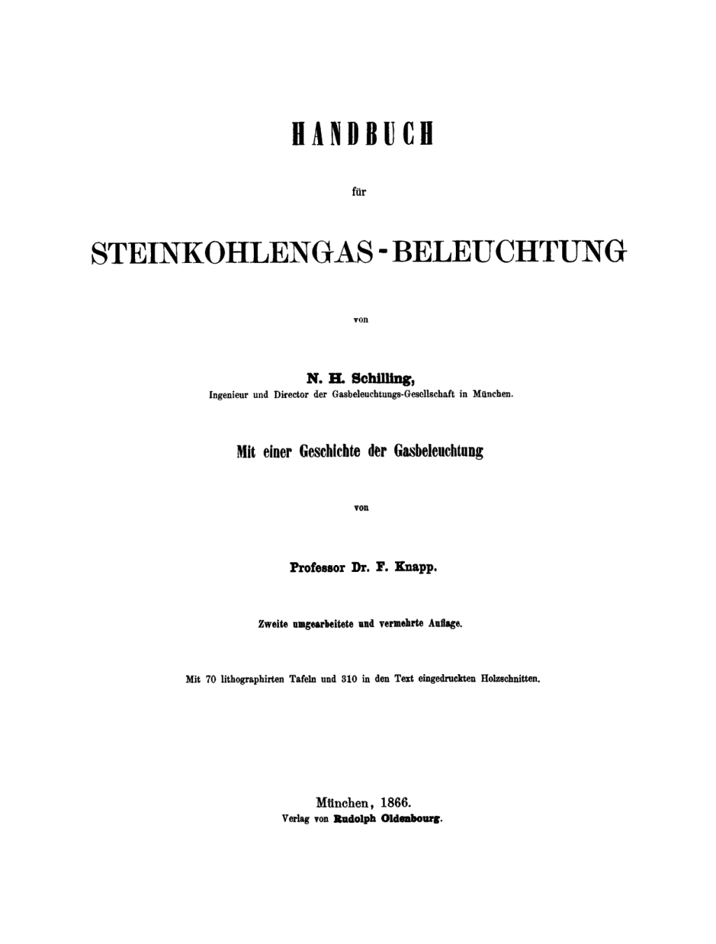Page Fidelity Handbuch der Steinkohlengas-Beleuchtung; $199.79