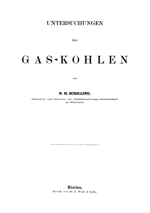 Cover image for book Untersuchungen über Gas-Kohlen